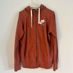 Nike Light Brick Red Hoodie with White Logo